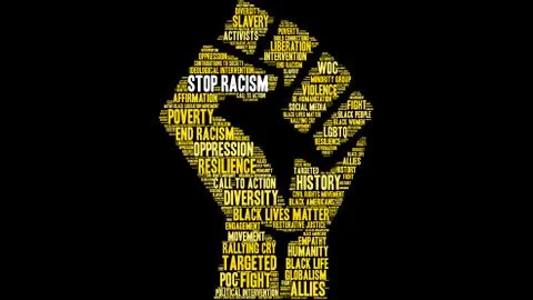 Stop Racism Word Cloud Stock Illustration