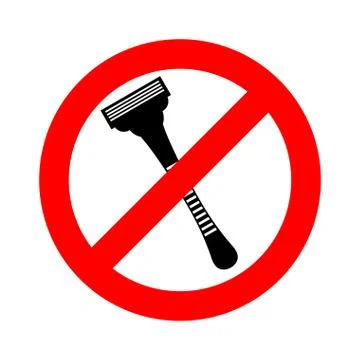 Stop razor. It is forbidden to shave. Razor ban road sign Stock Illustration