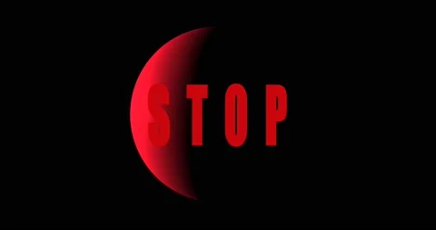 Stop Red Black Sign Warning Animation Stock Footage 146162703