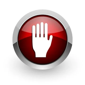 Stop red circle web glossy icon. Stockillustratie