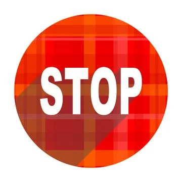 Stop red flat icon isolated. 스톡 일러스트