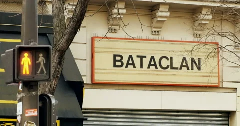 Stop red light  Bataclan Theatre Paris Stock Footage 60208351