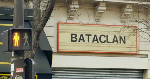 Stop red light  green light Bataclan Theatre Paris Stock Footage 60208137