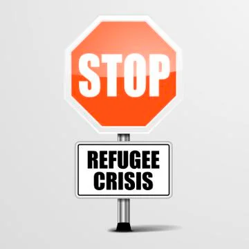 Stop Refugee Crisis Stock Illustration