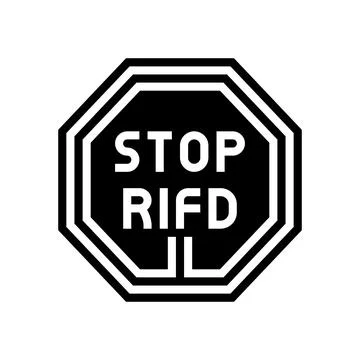 Stop rfid glyph icon vector illustration Stock Illustration