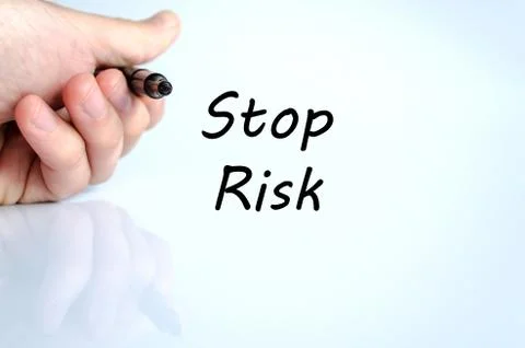 Stop risk text concept Stock Photos