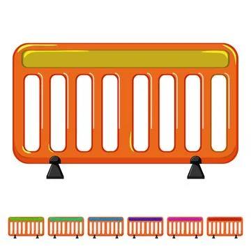 Stop road barrier cartoon vector graphic Stock Illustration