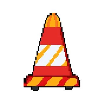 Stop road barrier pixel art vector illustration Stock Illustration
