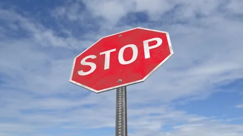 Stop Road Sign in 4K Stock Footage 292423539