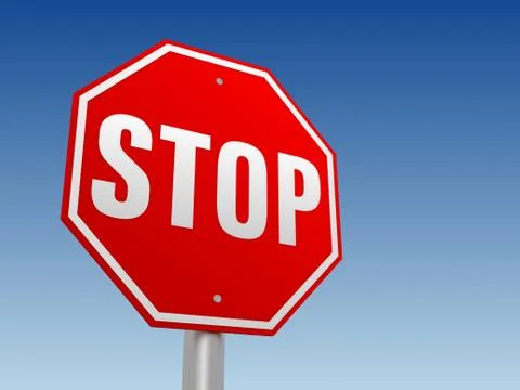 Stop road sign concept  3d illustration Stock Illustration