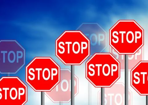 Stop road sign Stock Illustration