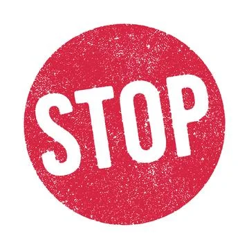 Stop round red ink stamp Stock Illustration
