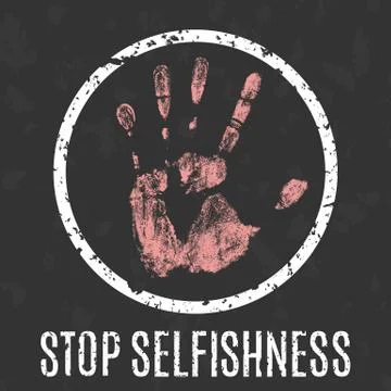 Stop selfishness sign Stock Illustration