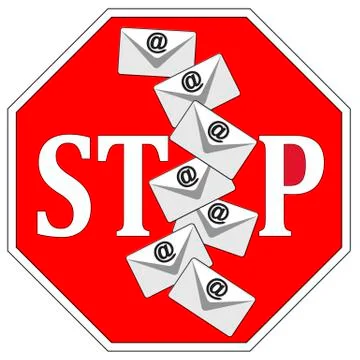 Stop Sending Emails Stock Illustration