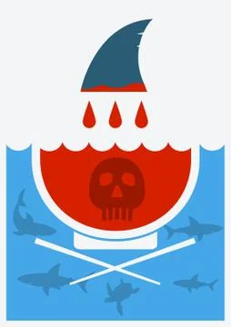 Stop shark finning soup.vector illustration Stock Illustration