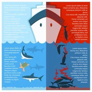 Stop shark finning.vector color poster for text Stock Illustration