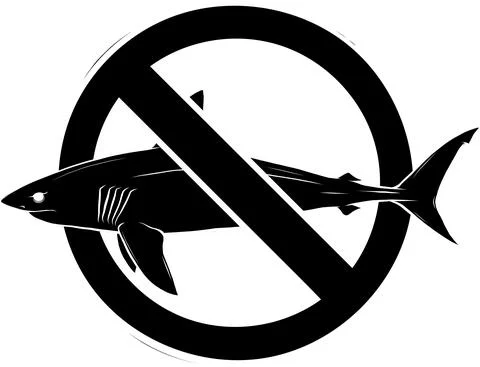 Stop shark sign, warning, vector illustration design Stock Illustration