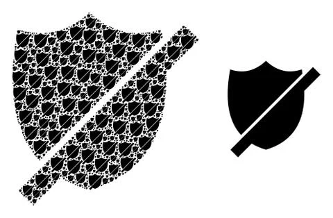 Stop Shield Composition of Stop Shield Icons and Basic Icon Stock Illustration