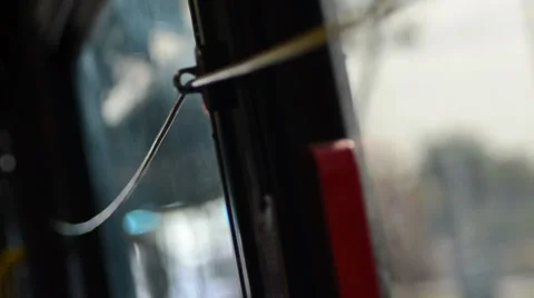 Stop sigal cable on miami dade bus 스톡 동영상 36717470
