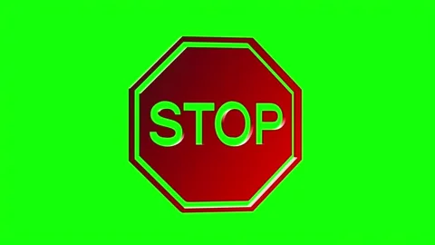 Stop sign 3d loop animation rotating on ... | Stock Video | Pond5