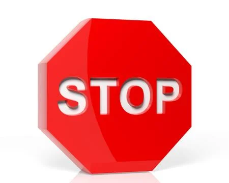 Stop sign 3D render Stock Illustration