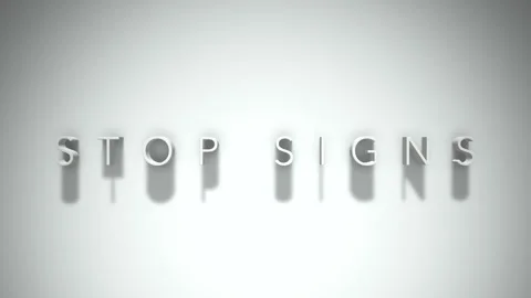 Stop sign! 3D title animation with shadows on a white background Stock Footage 297205892