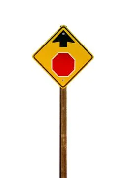 Stop Sign Ahead Stock Photos