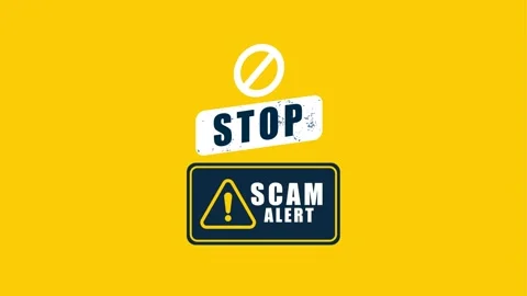 Stop sign and scam alert warning sign Vídeos de archivo 337143669