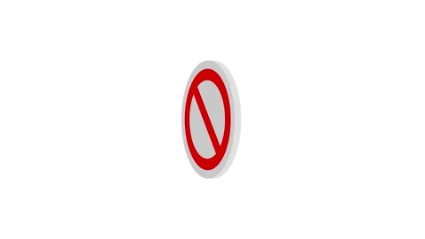 Stop sign animated video, restrict icon Video stock 260587141