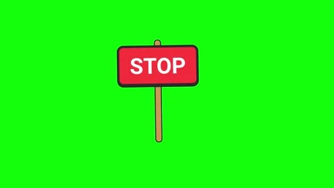 Stop sign animated warning alert and pro... | Stock Video | Pond5
