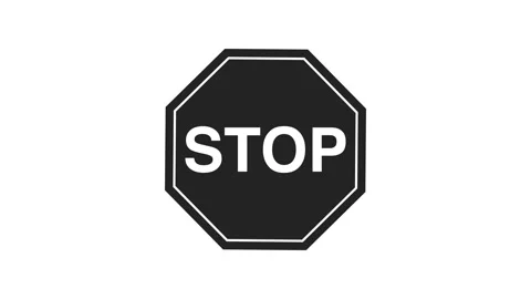 Stop Sign Animation on green Background. Bold red stop sign signals caution on v 库存影片 318730315