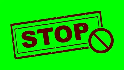 Stop sign animation with red flashing light Stock Footage 339473299