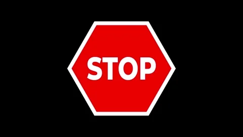 Stop sign animation, traffic stop sign video, top sign icon animation Stock Footage 323048547