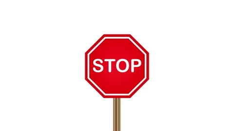 Stop sign animation with white background. Red and white stop sign Stock Footage 169715034