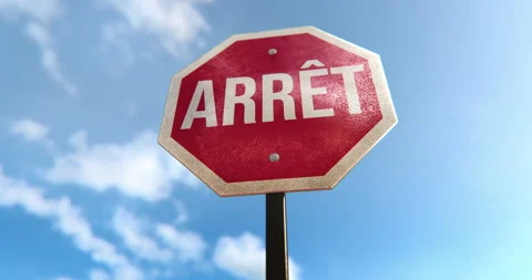 Stop Sign Arrt in French Stock Footage 251611247
