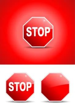 Stop sign with blank sign include Stock Illustration