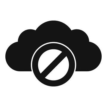 Stop sign blocking cloud computing preventing data storage Illustrazione stock