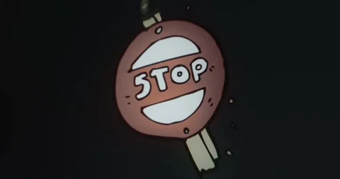 STOP sign in a cartoon style Video stock 314009740