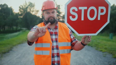 STOP sign! Danger zone, unauthorized entry prohibited Stock Footage 90886775