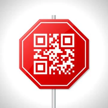 Stop sign design with qr code Stock Illustration