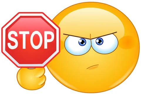 Stop sign emoticon Stock Illustration