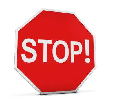 Stop Sign With Exclamation Stock Illustration