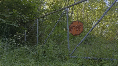Stop Sign Gate Stock Footage 249713089