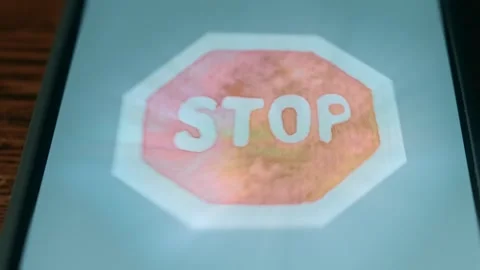 Stop sign hand drawn, presentation Stock Footage 310054570