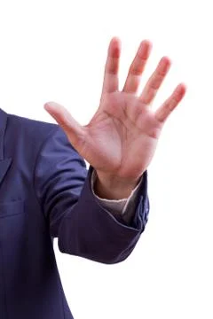 Stop sign hand Stock Photos