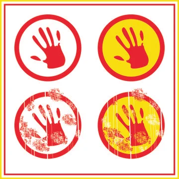 Stop sign, hand silhouette Stock Illustration