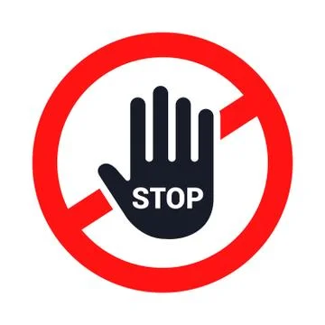 Stop sign. the hand stops. Stock Illustration