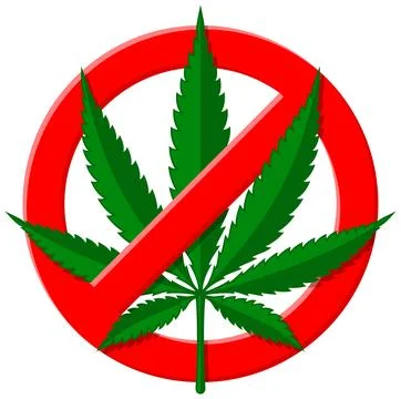 Stop Sign with Hemp Leaf Stock Illustration