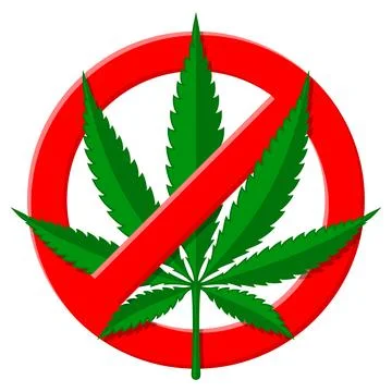 Stop Sign with Hemp Leaf Stock Illustration