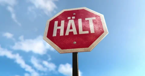 Stop Sign Hlt in German Stock Footage 251610103